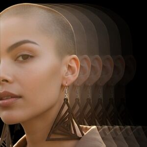 Triangles Angle ▪︎ Wood Enriched Laser Cut Earringz